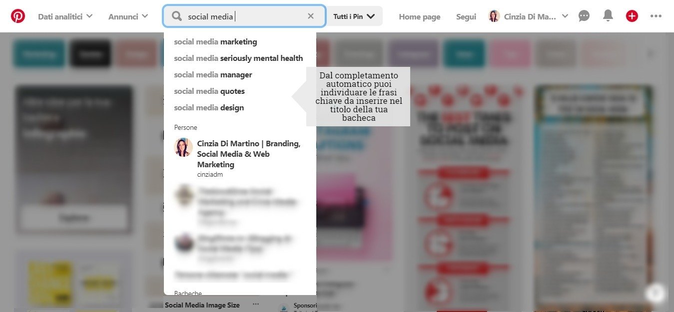 Come ottimizzare le bacheche su Pinterest | Cinzia Di Martino | Pinterest - Social Media - Visual Content